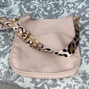 Blush Vegan Leather Messenger Bag